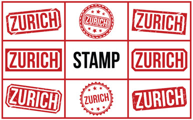Zurich stamp red rubber stamp on white background. Zurich stamp sign. Zurich stamp.