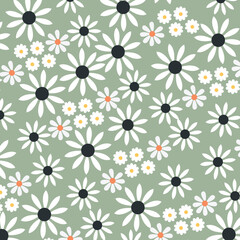seamless vector flower bunch   design pattern on white background