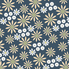 seamless vector flower bunch   design pattern on white background