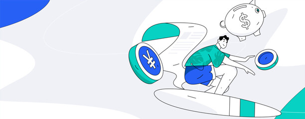 Internet financial management investment flat vector concept operation hand drawn illustration
