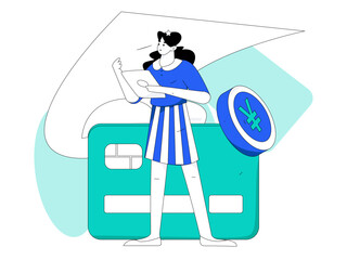 Internet financial management investment flat vector concept operation hand drawn illustration
