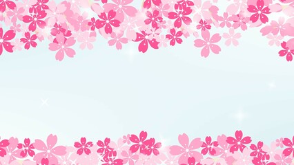 さくら満開のかわいい背景イラスト