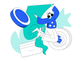 Internet financial management investment flat vector concept operation hand drawn illustration
