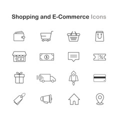 Vector shopping and e-commerce icons set