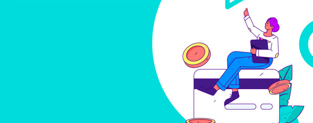 Internet financial management investment flat vector concept operation hand drawn illustration
