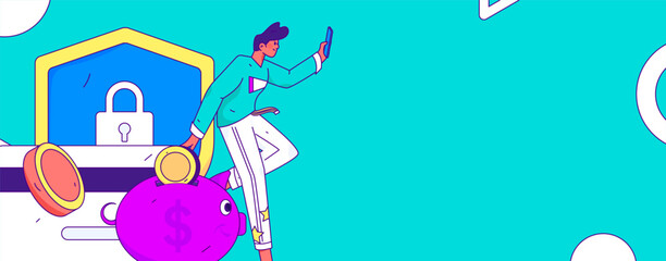 Internet financial management investment flat vector concept operation hand drawn illustration
