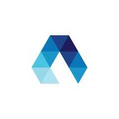 A Letter Logo Design Triangle Style, Vector logo template