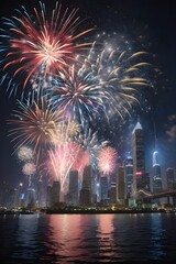 Eclipsing the Night Sky A Fireworks Spectacle by Generative AI




