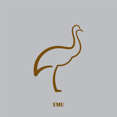 Vector logo design of emu bird