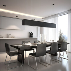 Modern minimalist dining room interior design