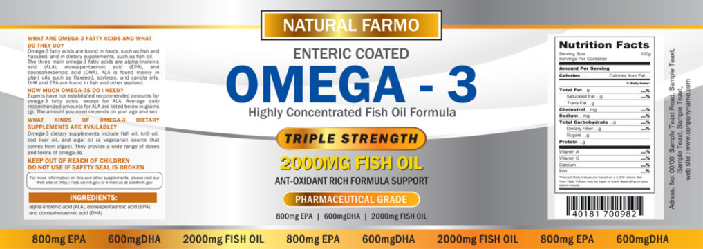 fish oil supplements pill bottle packaging label	