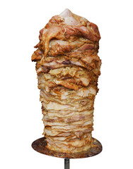 Turkish Doner Kebab meat isolated on transparent background