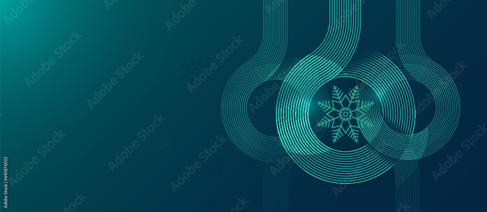 Aufkleber green abstract background with glowing geometric lines. modern shiny shiny lines in christmas ball s