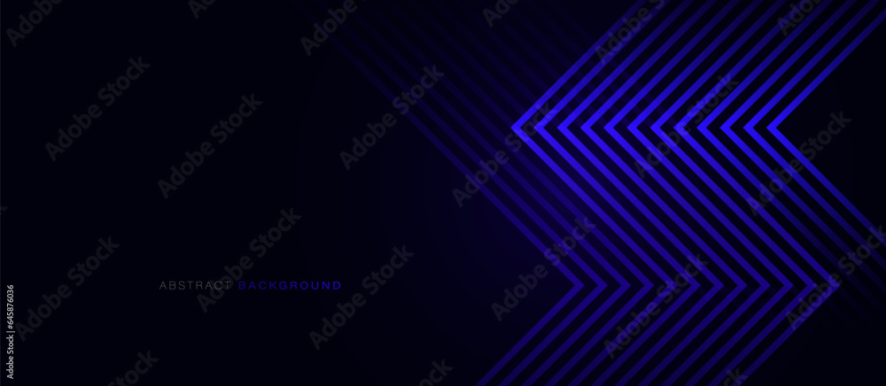 Poster blue abstract background with glowing triangle geometric lines. modern shiny blue arrows lines patte