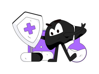 Medical characters fighting the epidemic flat vector concept operation hand drawn illustration
