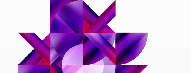 Minimalist background with square-tiled geometric circles, symphony of precise patterns. Interlocking shapes create tranquil yet captivating backdrop, blending modernity and structured elegance