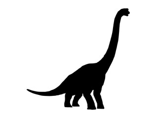 Brachiosaurus silhouette vector art white background
