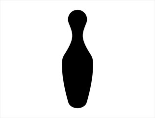 Bowling pin silhouette vector art white background