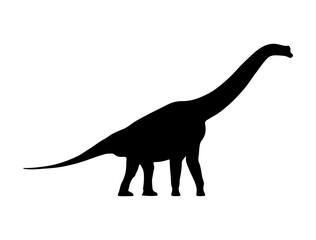 Brachiosaurus silhouette vector art white background