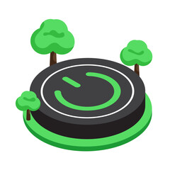 Green technology element isometric icon.