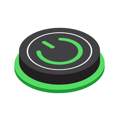 Green technology element isometric icon.