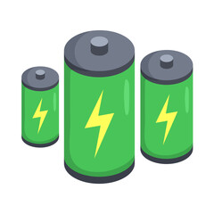 Green technology element isometric icon.