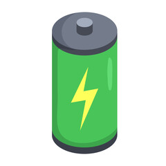 Green technology element isometric icon.