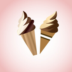 Soft cream illustration on background for icon dessert sweet 
