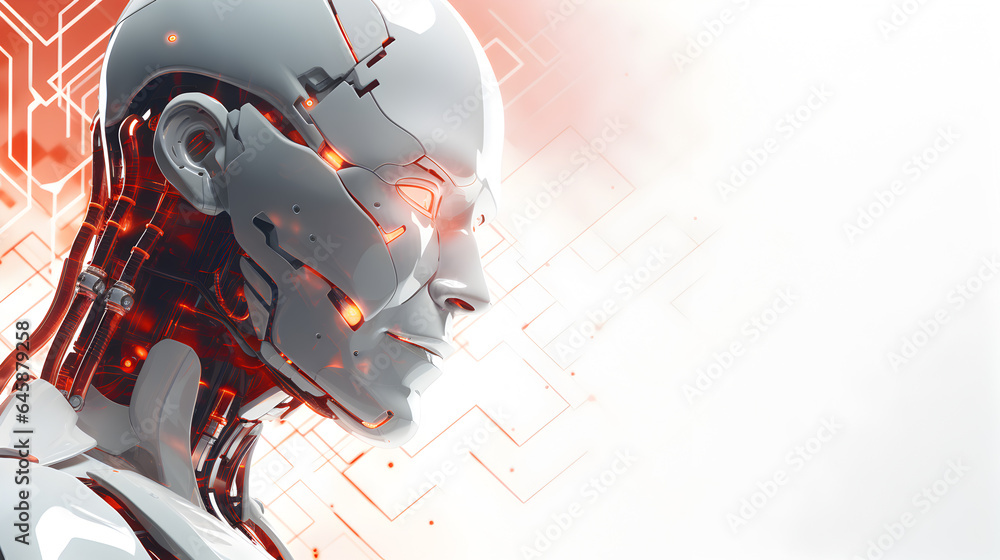 Aufkleber powerpoint background generative ai presentation, robot.