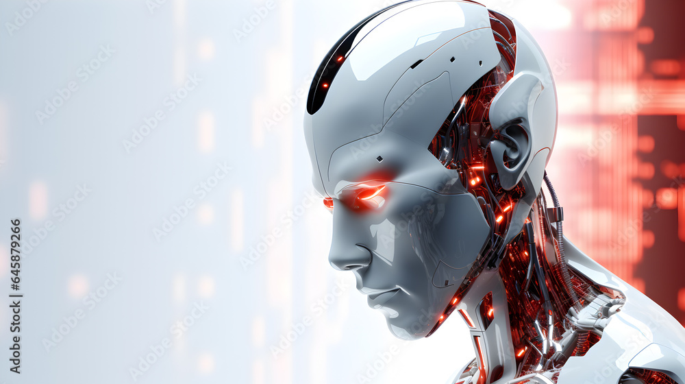 Aufkleber powerpoint background generative ai presentation, robot.