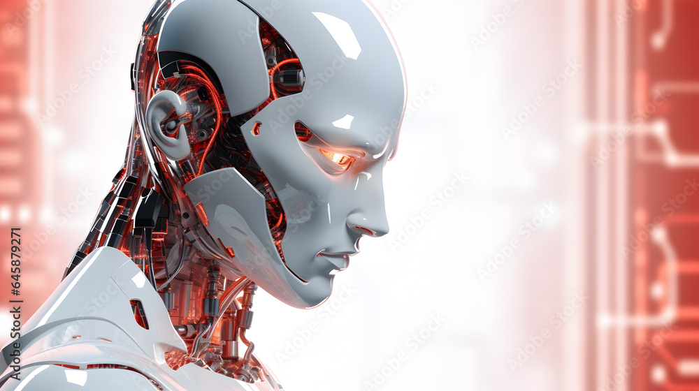 Aufkleber powerpoint background generative ai presentation, robot.