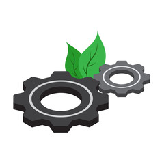 Green technology element isometric icon.