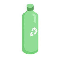 Green technology element isometric icon.