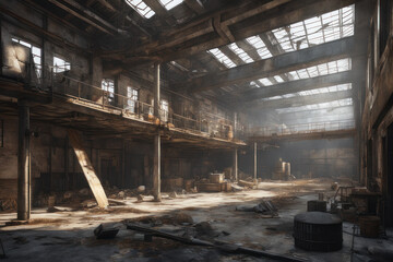 interior of a post apocalyptic building