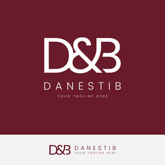 Letter D and B logo design template vector illustration in line art style. Simple vector logo brand for apparel, fashion, boutique, business and company