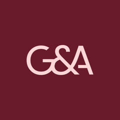 G and A alphabet monogram logo simple vector. Initial A and G abstract monogram letter alphabet logo design