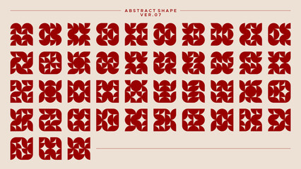 Minimalist round circle abstract basic shape pattern design set