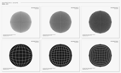 Set of silhouette geometric flat globe earth design