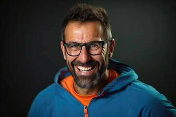 Fototapeta premium happy man in glasses and sportswear