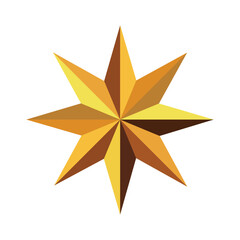 Fototapeta premium Golden Christmas Star isolated on white Background. vector illustration. gold star