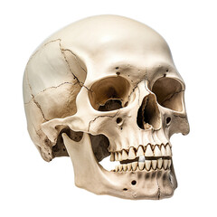 Skull, side view, transparent background, isolated image, generative AI
