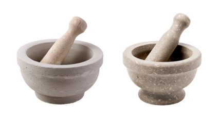 stone mortar and Pestle, transparent background, isolated image, generative AI
