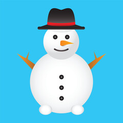 cute snowman vector design on blue background