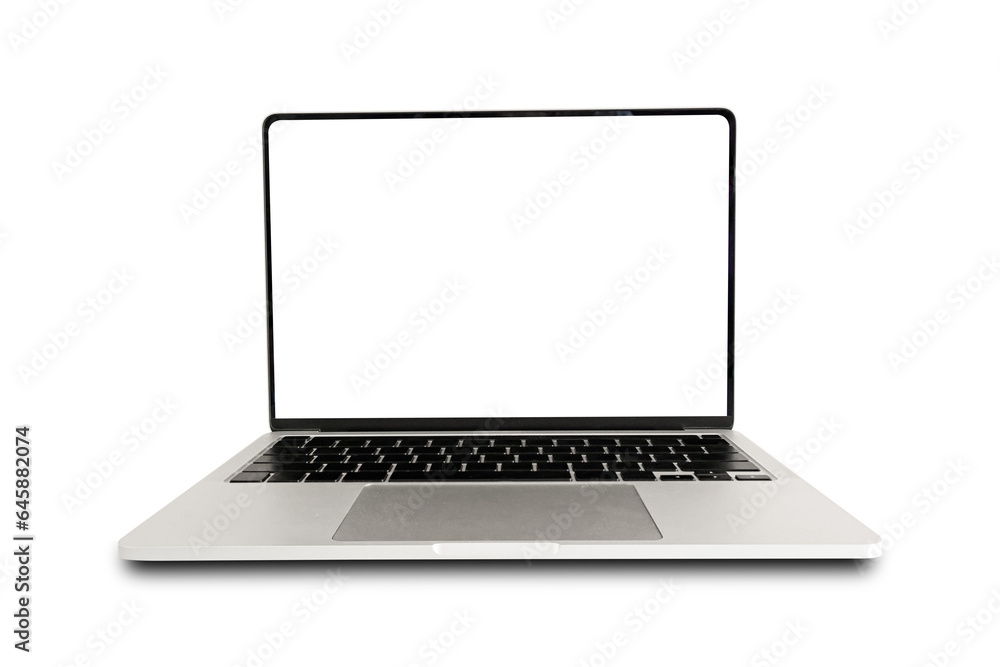 Canvas Prints laptop computer with blank screen isolated on transparent background
