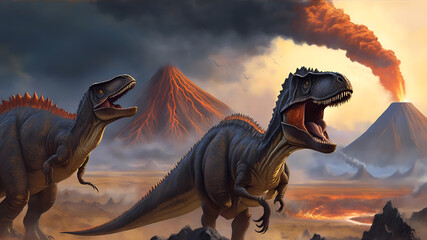 Obraz na płótnie Canvas 絶滅した恐竜｜extinct dinosaur. Generative AI
