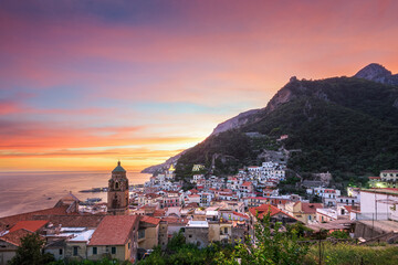 Fototapeta premium Amalfi, Italy Town View at Dusk