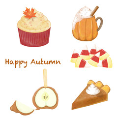 Set of autumn desserts