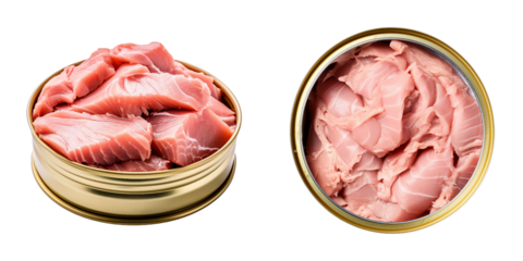 Canned Tuna, transparent background, isolated image, generative AI
