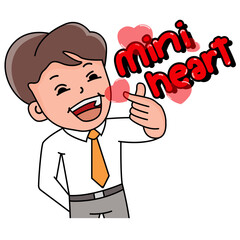 Businessman mini heart gesture