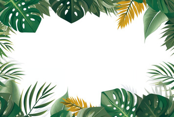 Fototapeta na wymiar summer banner design with leaves background. AI Generated Images